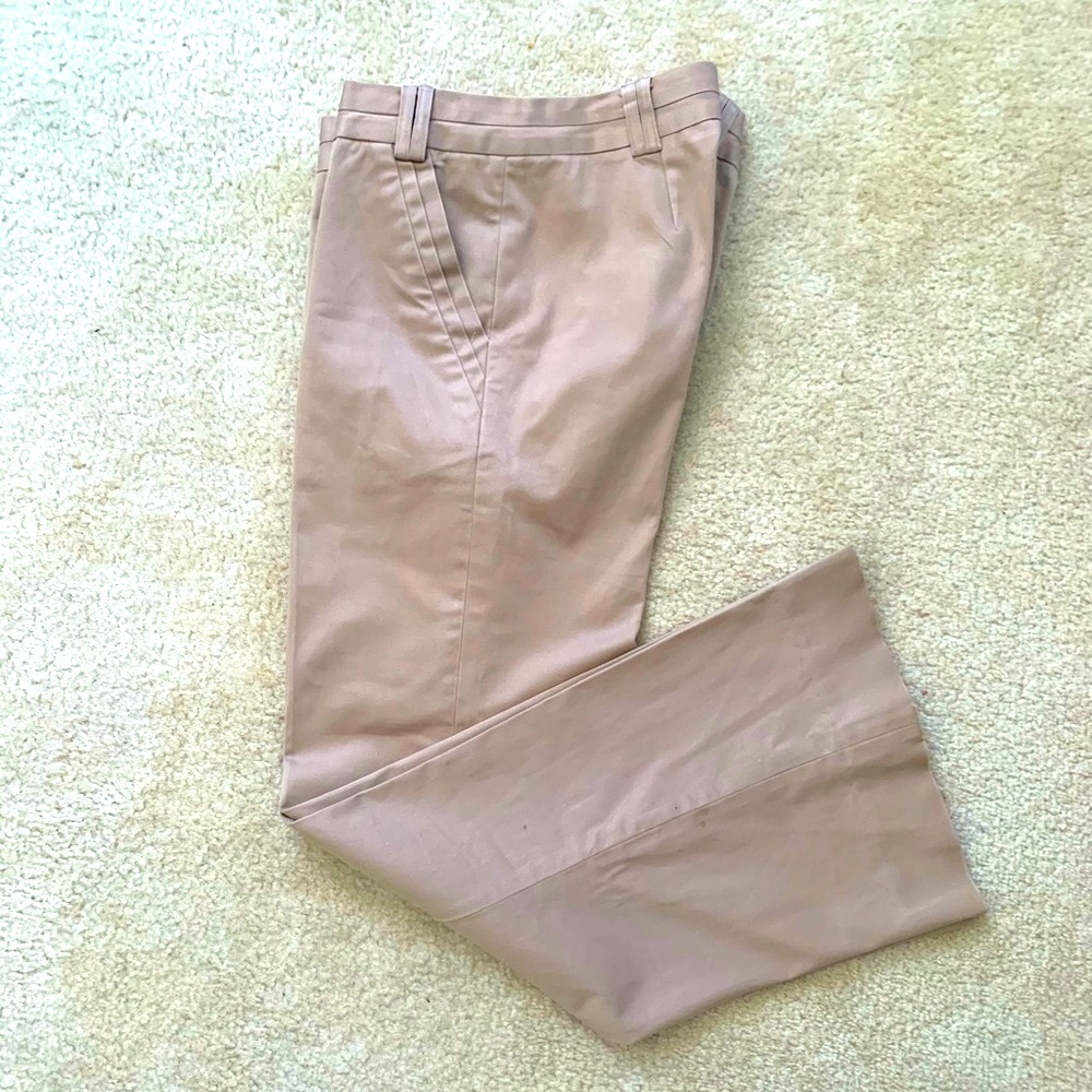 Tory Burch Khaki Wide Leg Cotton Pants Size 6